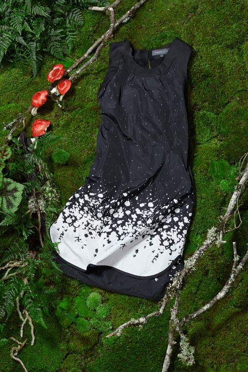 JENNIFER CHUN inkblot dress in black & white, $395.
